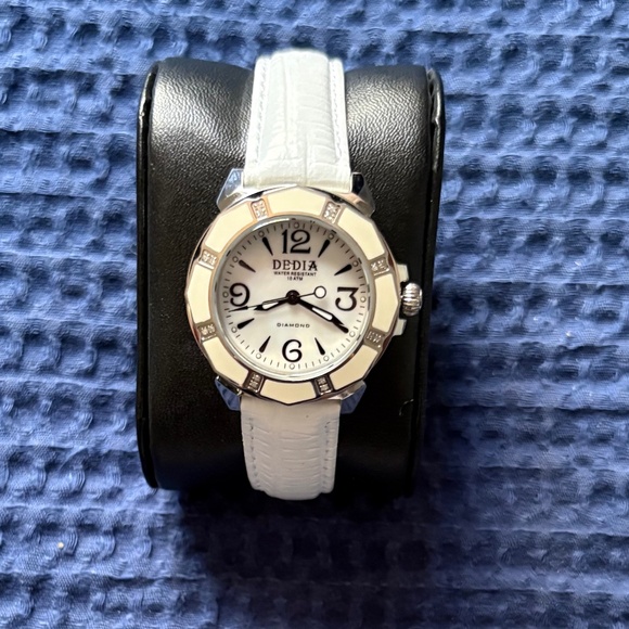 DEDIA Lily L Ladies\' Diamond and Leather Watch, Brand New in Box main image 5